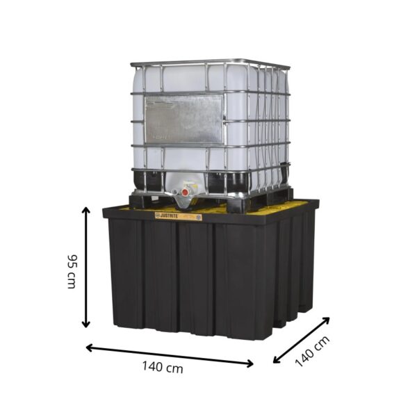 Wanna wychwytowa pod zbiornik IBC ECO POLY BLEND PALLET 1408 L - wymiary