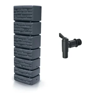 Zbiornik na deszczówkę wąski imitacja cegły TOWER BRICK 350 L antracytowy Zbiornik na deszczówkę wąski imitacja cegły TOWER BRICK 350 L antracytowy