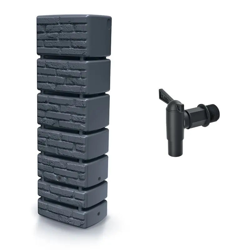 Zbiornik na deszczówkę wąski imitacja cegły TOWER BRICK 350 L antracytowy Zbiornik na deszczówkę wąski imitacja cegły TOWER BRICK 350 L antracytowy