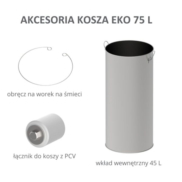 Kosz do segregacji odpadów EKO 75 L - akcesoria