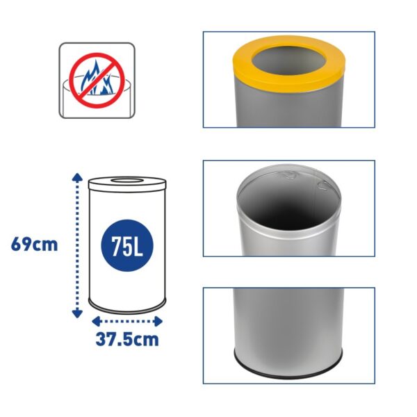 Kosz do segregacji odpadów EKO 75 L - detale