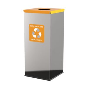Kosz do segregacji odpadów ze stali nierdzewnej EKO SQUARE PRESTIGE INOX 60 L