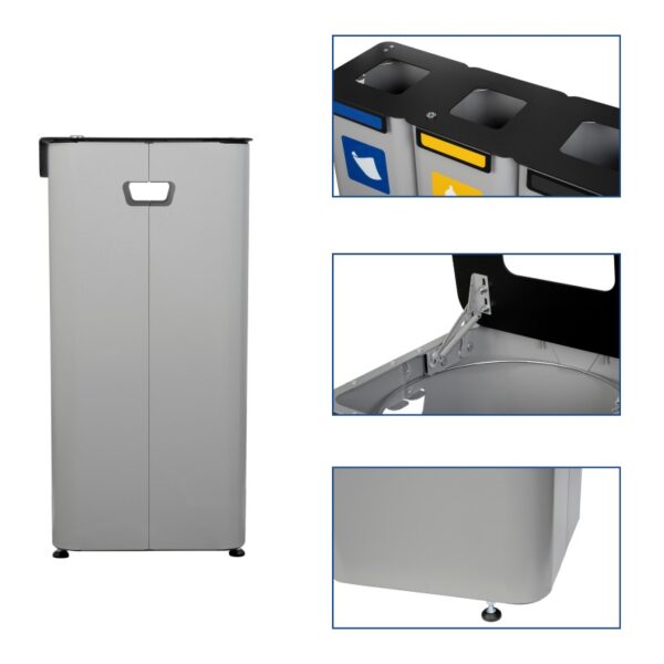 Stacja do segregacji odpadów MODULAR BIN 3 x 70 L - detale