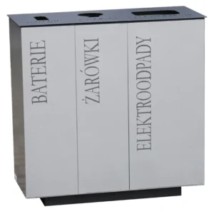 Pojemnik na zużyte baterie, żarówki i elektroodpady ELEKTRIK 75 - srebrny