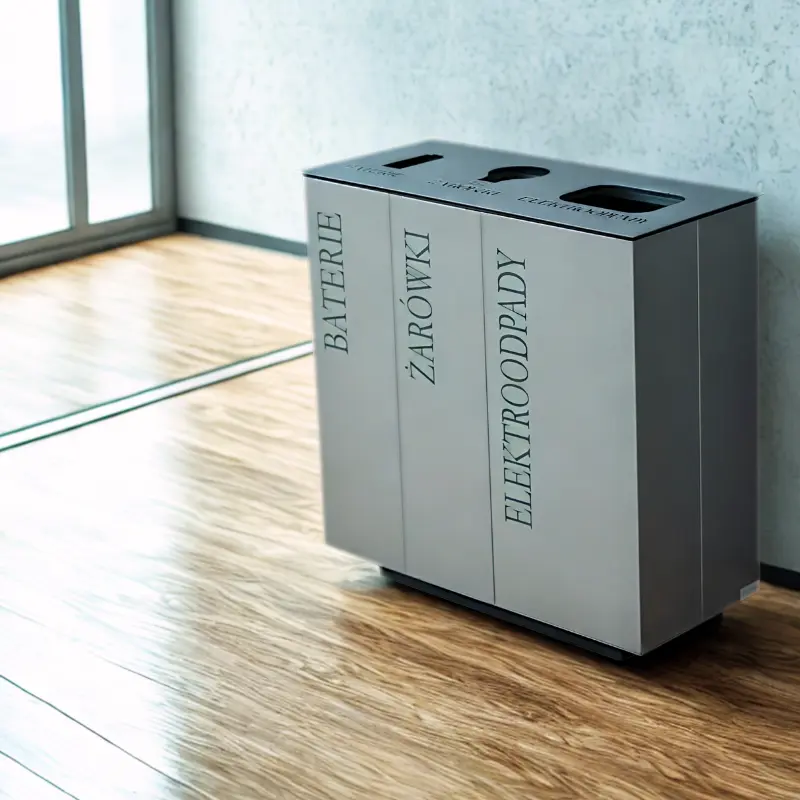 Pojemnik na zużyte baterie, żarówki i elektroodpady ELEKTRIK 75 - wnętrze Pojemnik na zużyte baterie, żarówki i elektroodpady ELEKTRIK 75 - wnętrze