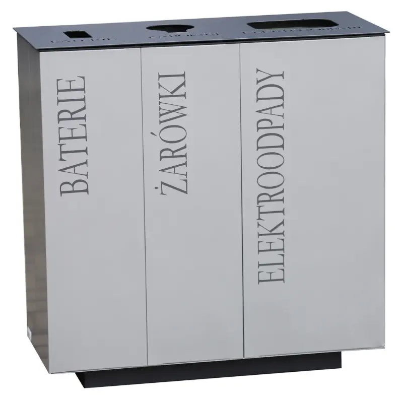 Pojemnik na zużyte baterie, żarówki i elektroodpady ELEKTRIK 75 - srebrny Pojemnik na zużyte baterie, żarówki i elektroodpady ELEKTRIK 75 - srebrny
