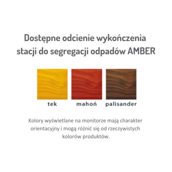 Stacja do segregacji odpadów AMBER 3×75 L - kolory