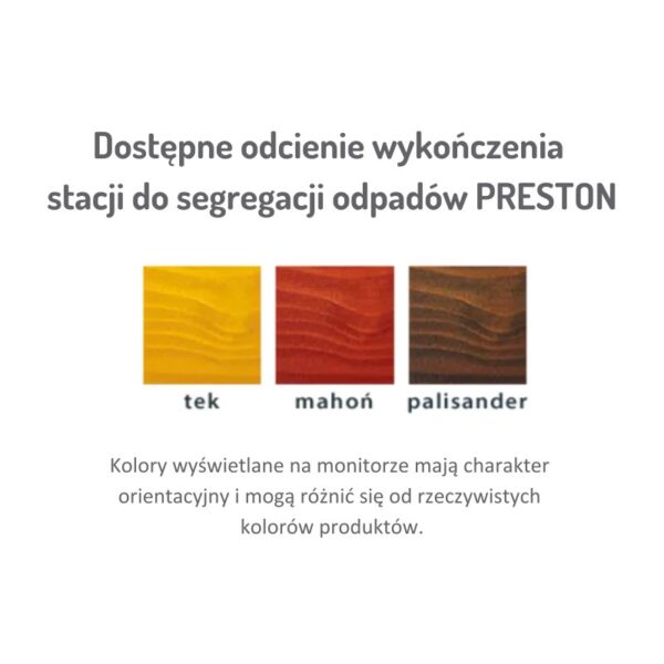 Stacja do segregacji odpadów PRESTON 3×75 L - kolory