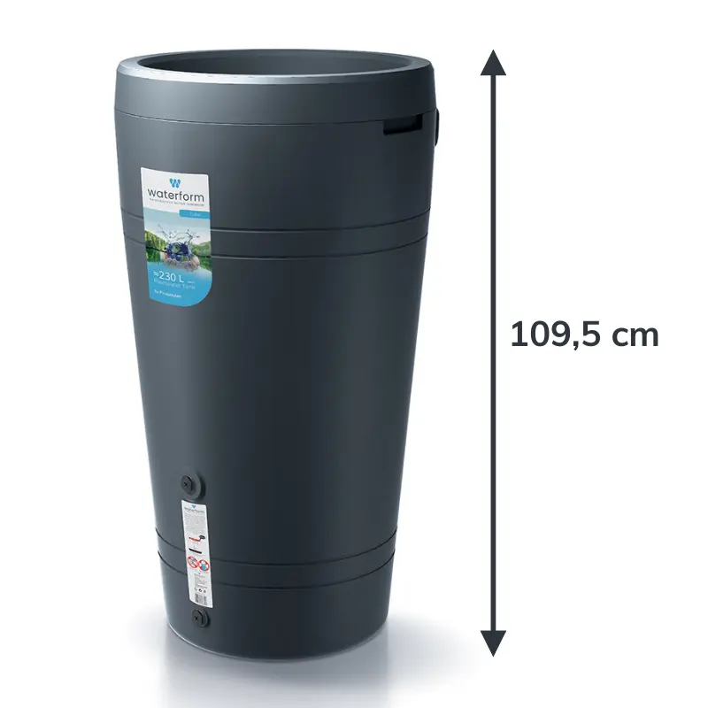 Zbiornik na deszczówkę z donicą TUBE 230 L wymiary Zbiornik na deszczówkę z donicą TUBE 230 L wymiary
