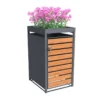 Obudowa na pojemnik komunalny z donica WOOD NATURE COVER 1 x 60 240 L antracyt kwietnik