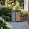 Obudowa na pojemnik komunalny z donica WOOD NATURE COVER 1 x 60 240 L antracyt w ogrodzie