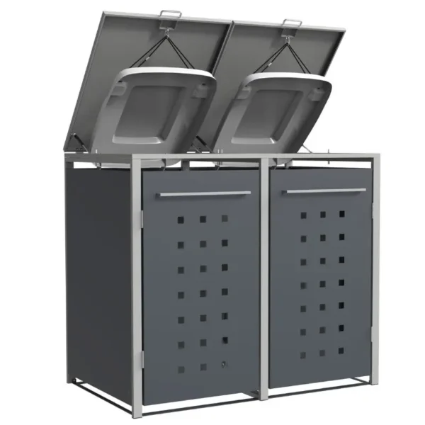 Obudowa na pojemnik komunalny MODERN BOX COVER 2 x 60 240 L otwarta klapa