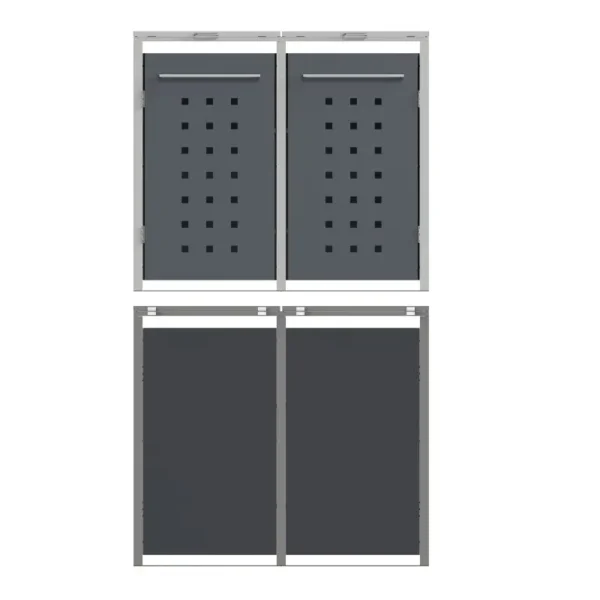 Obudowa na pojemnik komunalny MODERN BOX COVER 2 x 60 240 L przód tył