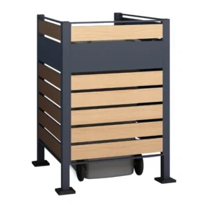 Osłona pojemnika komunalnego PANEL BOX antracyt imitacja drewna