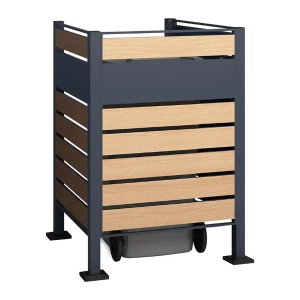 Osłona pojemnika komunalnego PANEL BOX antracyt imitacja drewna
