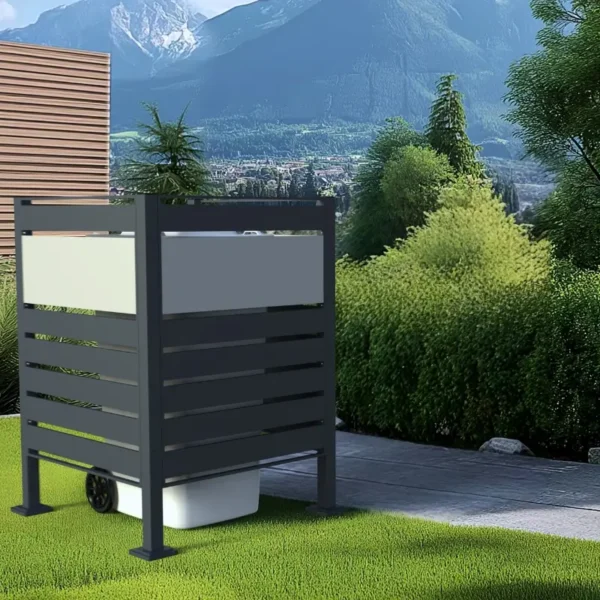 Osłona pojemnika komunalnego PANEL BOX antracyt szary wizualizacja góry