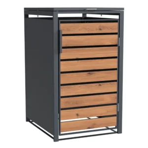 Obudowa na pojemnik komunalny WOOD BOX COVER 3 x 60-120 L antracyt bokiem