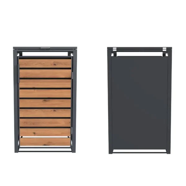 Obudowa na pojemnik komunalny WOOD BOX COVER 5 x 60-120 L front tył