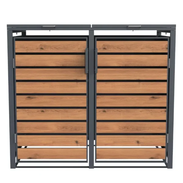 Obudowa na pojemnik komunalny WOOD BOX COVER 2 x 60-120 L front
