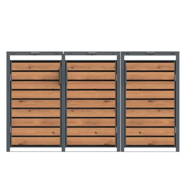 Obudowa na pojemnik komunalny WOOD BOX COVER 3 x 60-120 L front