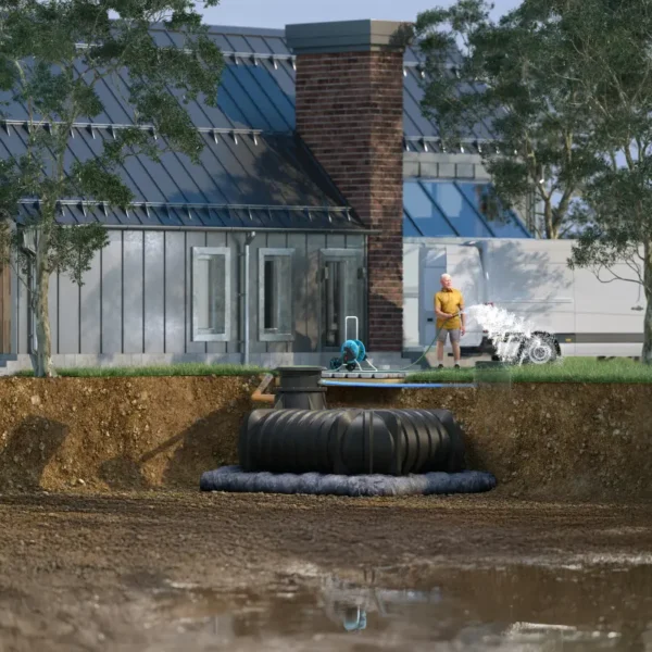 Zbiornik podziemny na deszczówkę RAINSTORE FLAT wykorzystanie