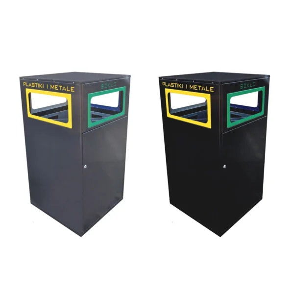 Kosz do segregacji odpadów SEGRA BOX 4x70 czarny szary