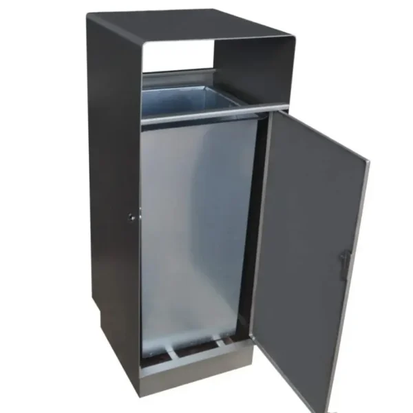 Kosz wolnostojący z daszkiem URBAN BOX 70 otwarty