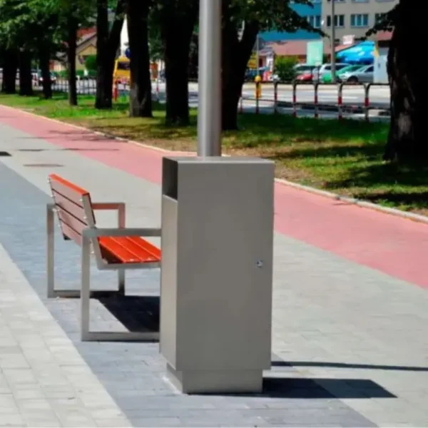 Kosz wolnostojący z daszkiem URBAN BOX 70 ulica