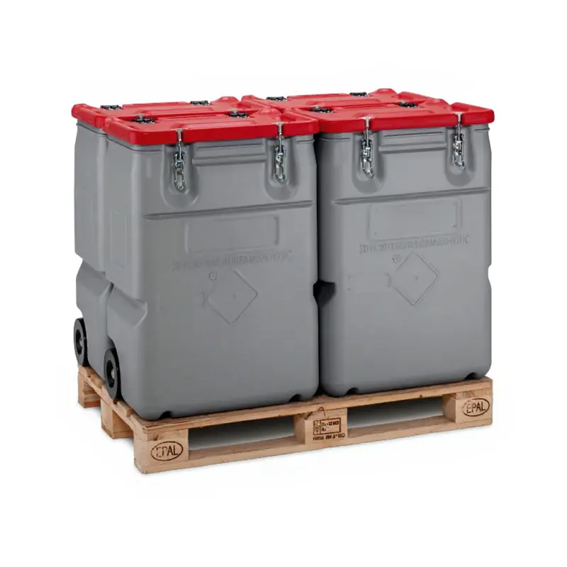 Mobilny pojemnik na materiały niebezpieczne SERVICE-BOX 170 L czerwony paleta