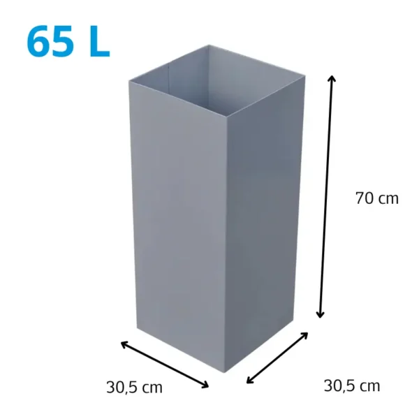 Stalowy wkład do kosza QUADRA SORT 65 L wymiary