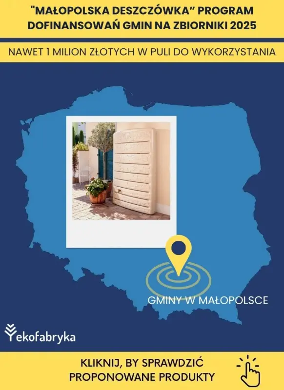 Małopolskie gminy dofinansowanie do zbiorników na deszczówkę 2025