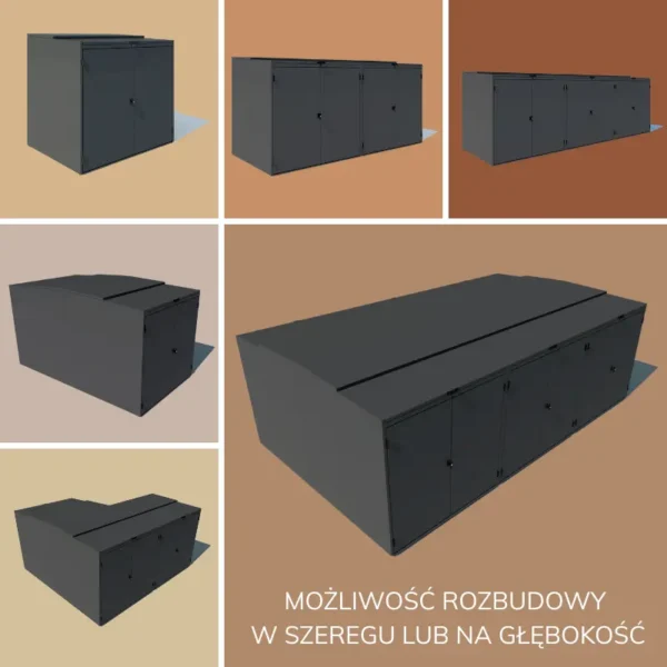 Obudowa na kontener komunalny DOT COVER 1100 L warianty