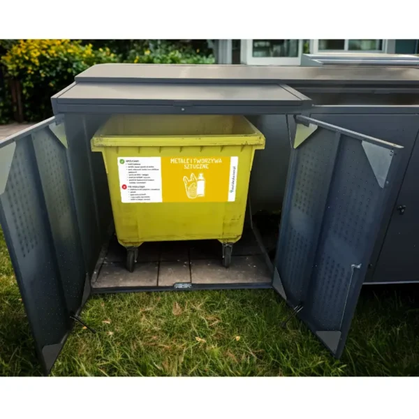 Obudowa na kontener komunalny DOT COVER 1100 L żółty kontener