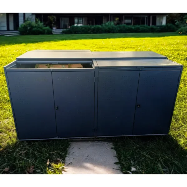 Obudowa na kontener komunalny DOT COVER 2x1100 L otwarta klapa
