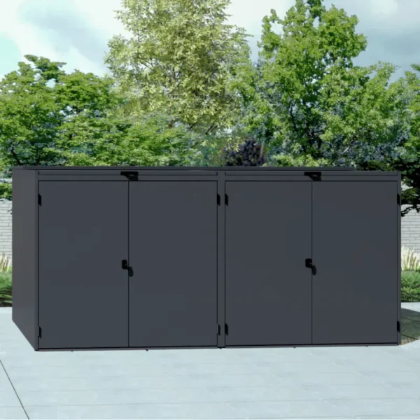 Obudowa na kontener komunalny DOT COVER 2x1100 L w ogrodzie