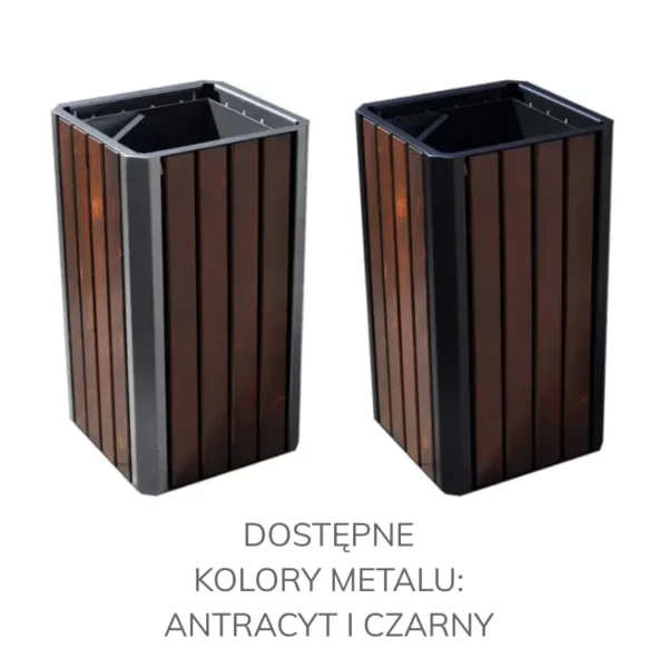 Uliczny kosz na śmieci wolnostojący z popielnicą OBLO WOOD 65