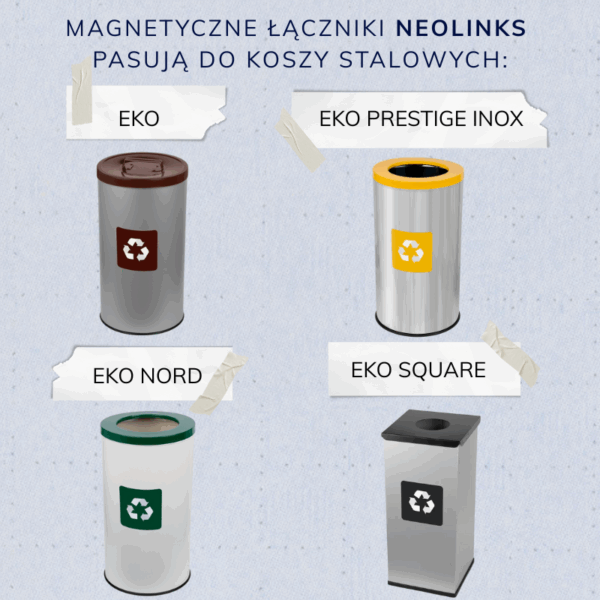 Zestaw magnetycznych łączników do koszy NEOLINKS (4 szt.)