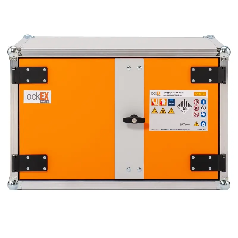 Ognioodporna szafa do akumulatorów litowo-jonowych LOCKEX 2.0 8/5 front Ognioodporna szafa do akumulatorów litowo-jonowych LOCKEX 2.0 8/5 front