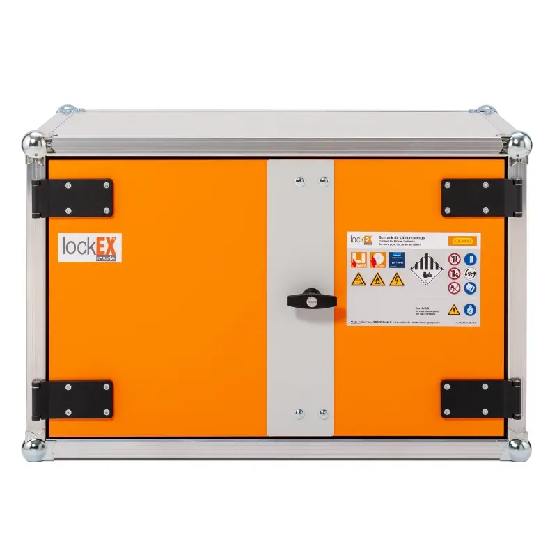 Ognioodporna szafa do akumulatorów litowo-jonowych LOCKEX 2.0 8/5 front Ognioodporna szafa do akumulatorów litowo-jonowych LOCKEX 2.0 8/5 front