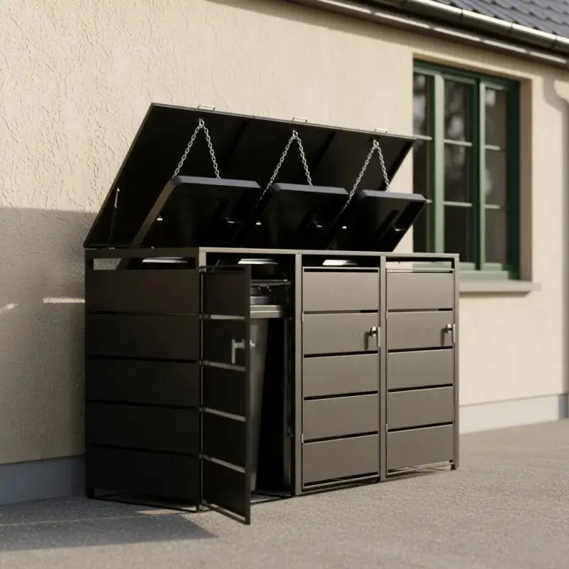 Obudowa na pojemnik komunalny BIN BOX COVER 3 elewacja Obudowa na pojemnik komunalny BIN BOX COVER 3 elewacja