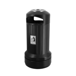 Kosz uliczny, wolnostojący, tworzywowy z daszkiem i popielnicą TWIST ASH 70 L