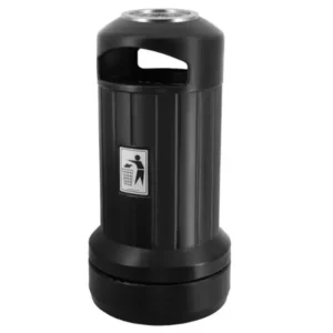 Kosz uliczny, wolnostojący, tworzywowy z daszkiem i popielnicą TWIST ASH 70 L