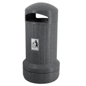 Kosz uliczny tworzywowy z daszkiem TWIST 70 L szary melanż