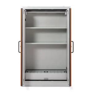 Szafa do przechowywania beczek na materiały niebezpieczne PROline 90 12/20 otwarta front pusta